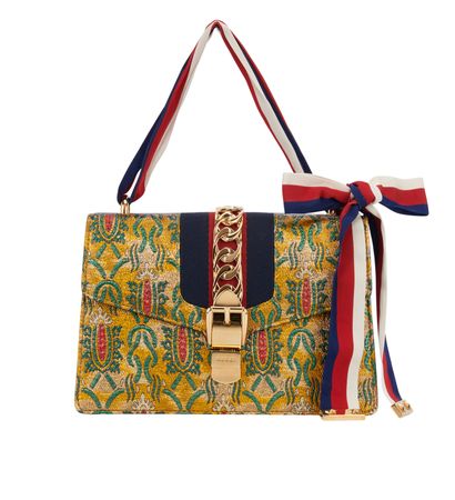 Floral Brocade Sylvie Shoulder Bag, front view